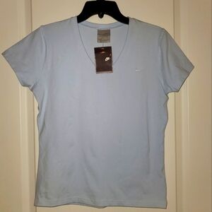 NWT Nike baby blue vneck tee, Medium
